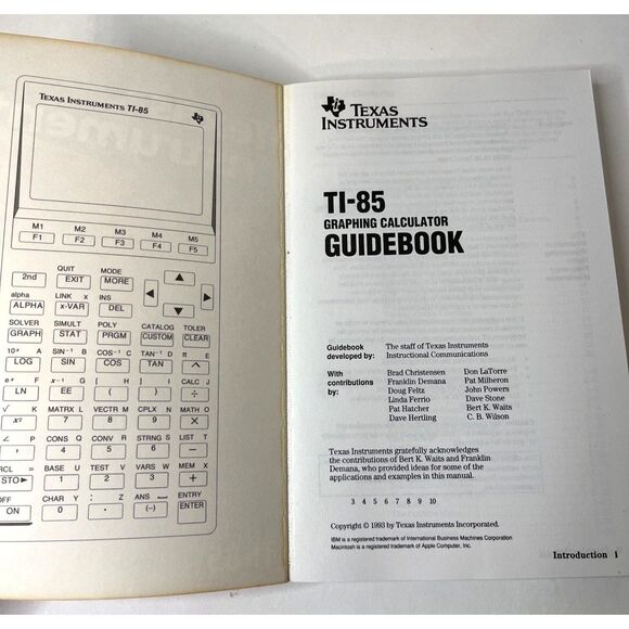 Texas Instruments TI-85 Graphing Calculator Guidebook Paperback User Manual - Picture 3 of 10